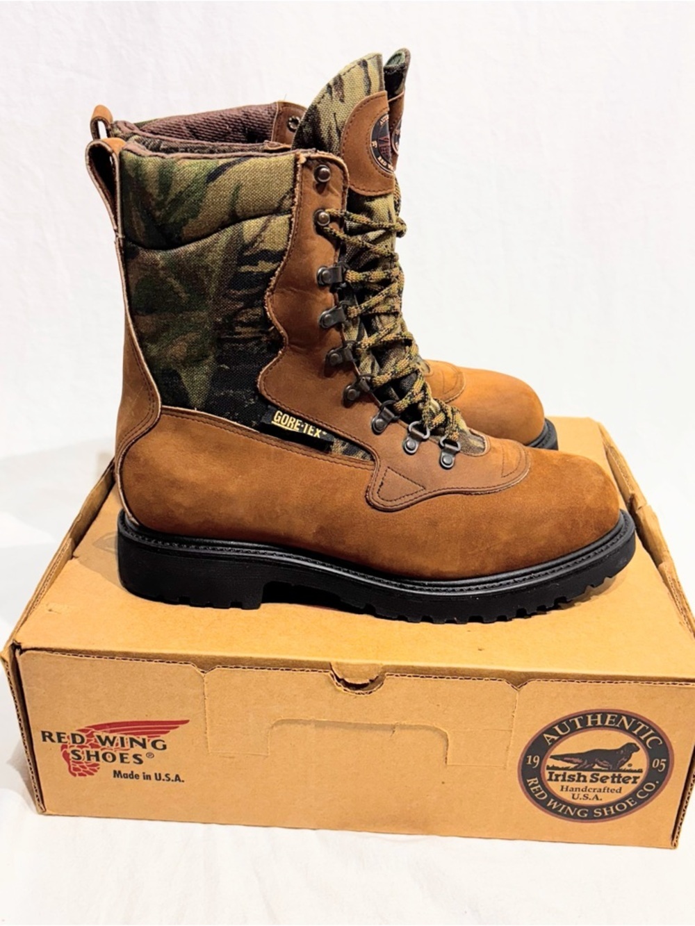 Irish Setter 3280 Boots 8.5 EE Red Wing USA Hunting Camo Leather NIB READ